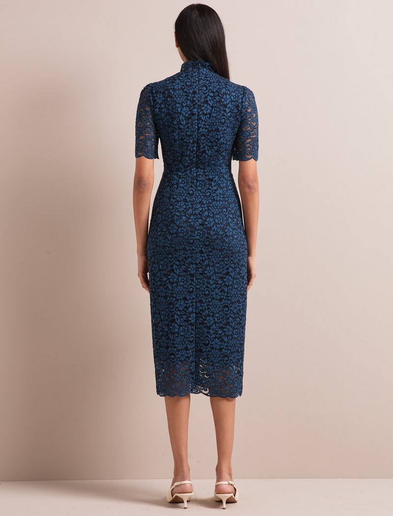 Jessica Lace Midi Dress - Navy