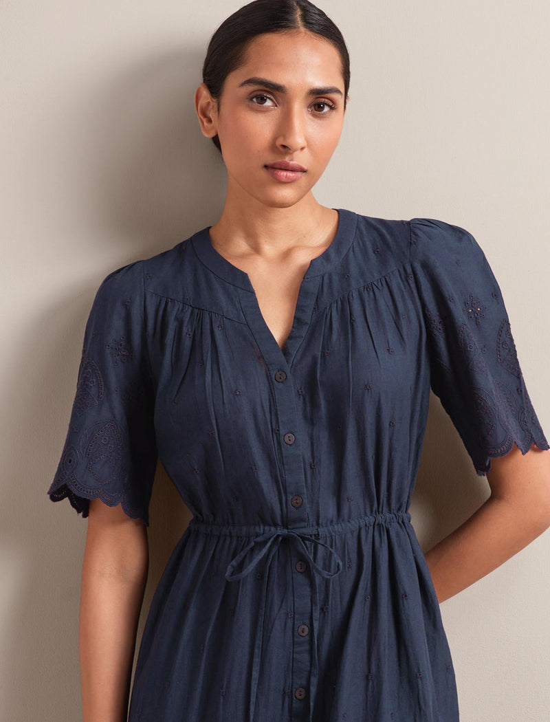 Nicole Organic Cotton Maxi Dress - Navy