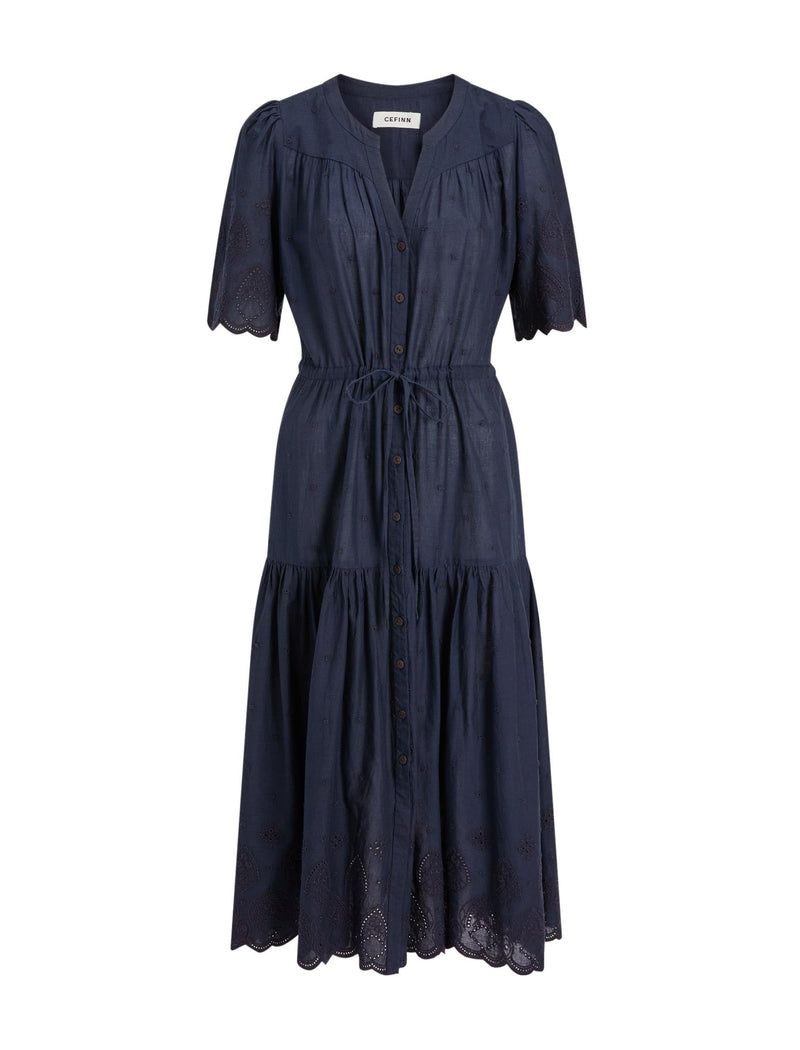 Nicole Organic Cotton Maxi Dress - Navy
