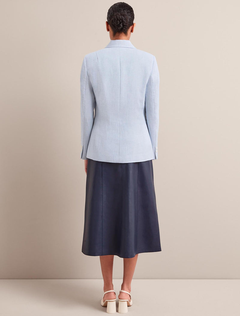 Jamie Linen Blend Blazer - Pale Blue