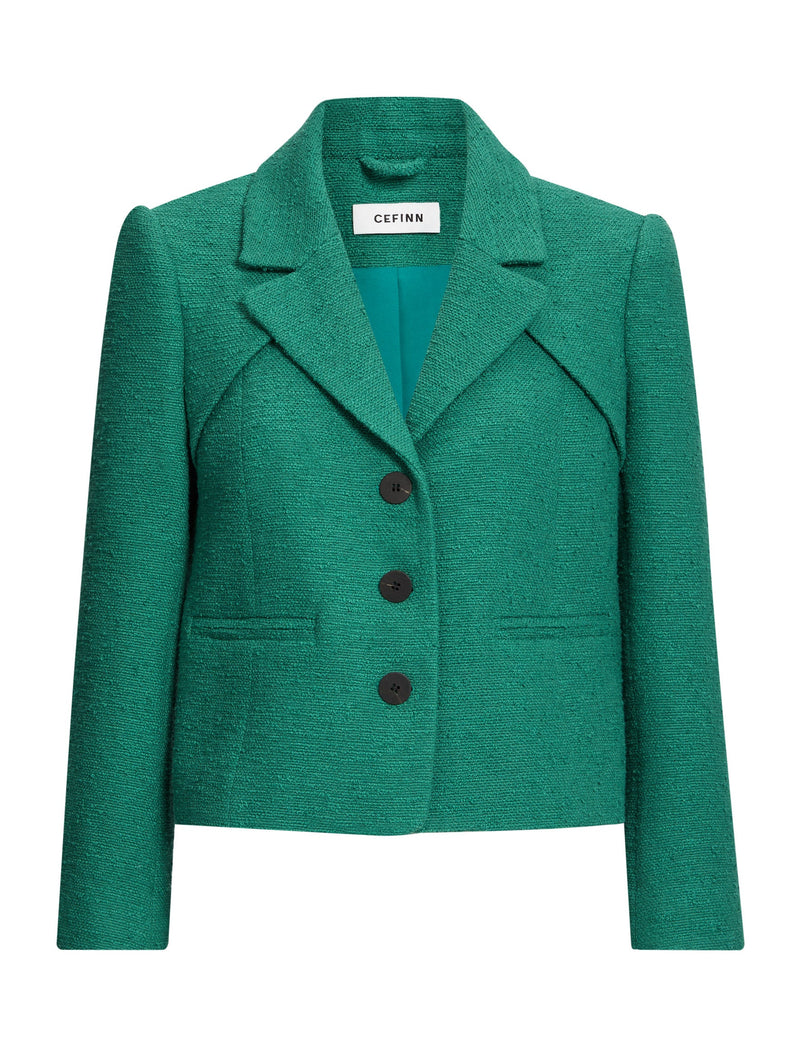 Ronan Organic Cotton Bouclé Jacket - Sage Green