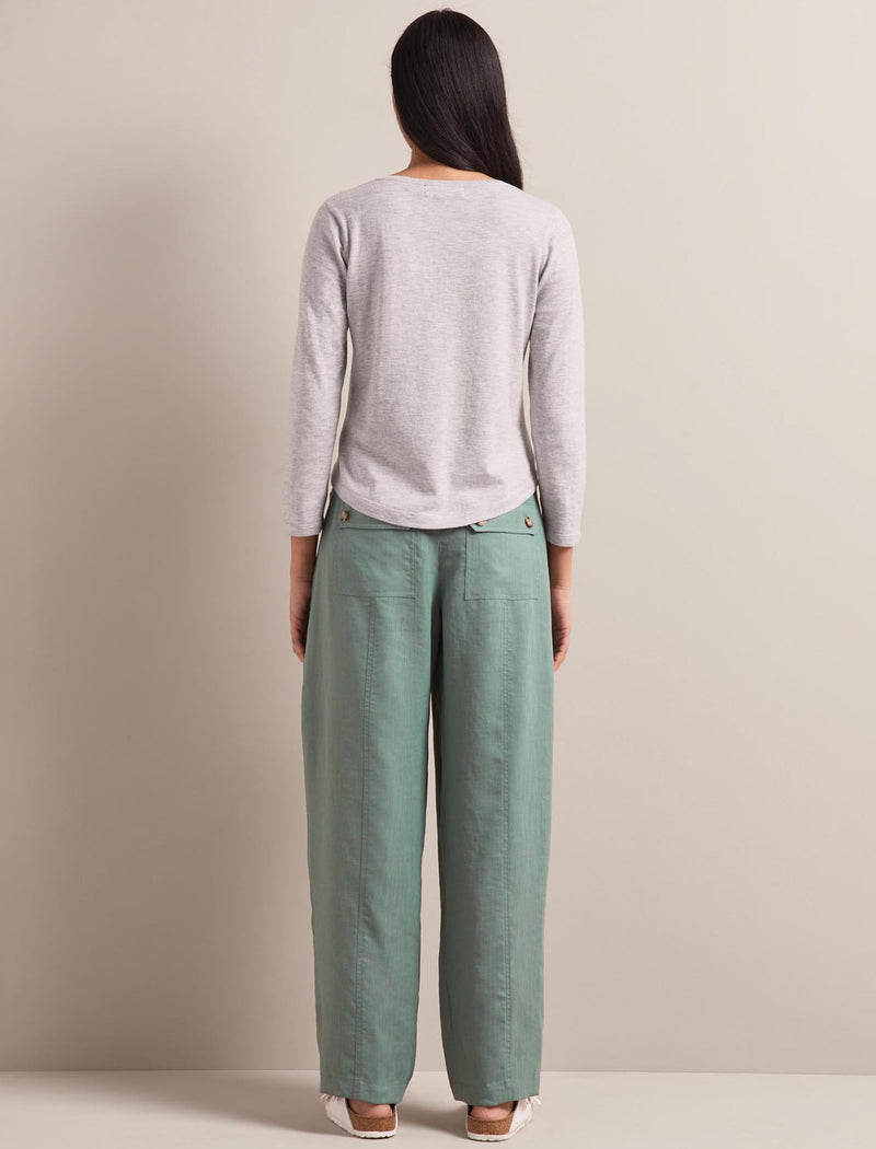 Maia Cotton Silk Blend T-Shirt - Pale Grey Melange