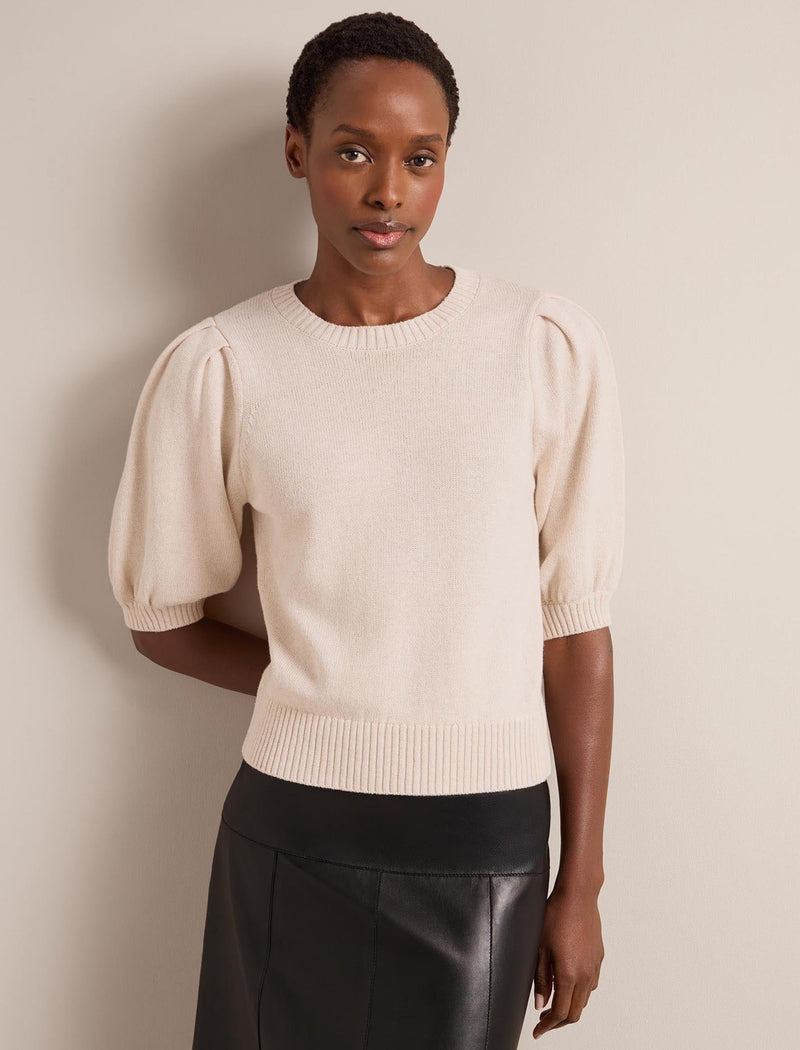 Amalie Linen Blend Jumper - Oatmeal