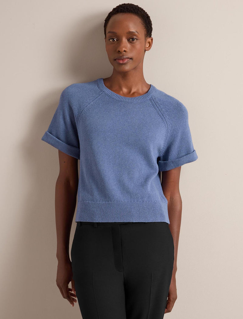 Jerry Linen Blend Jumper - Denim Blue