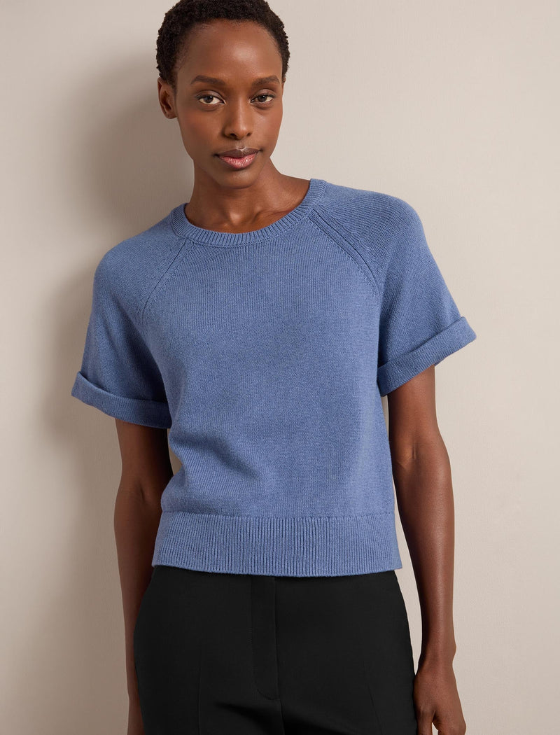 Jerry Linen Blend Jumper - Denim Blue