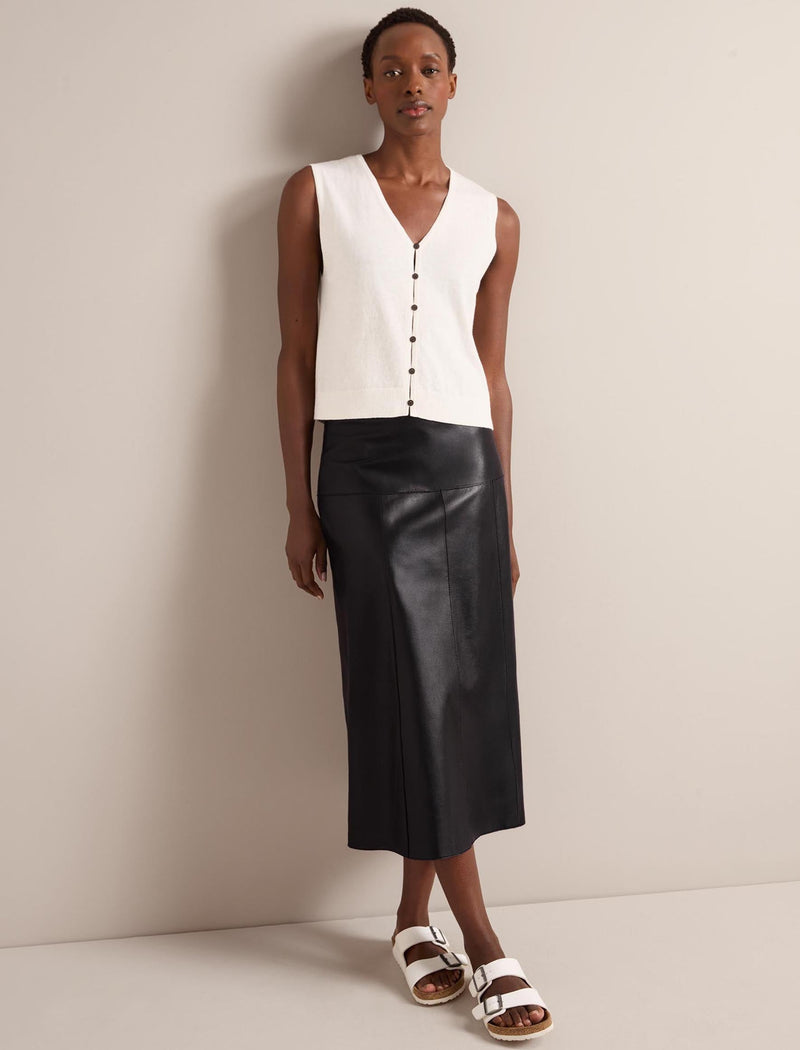 Vinnie Cotton Blend Vest - Ivory