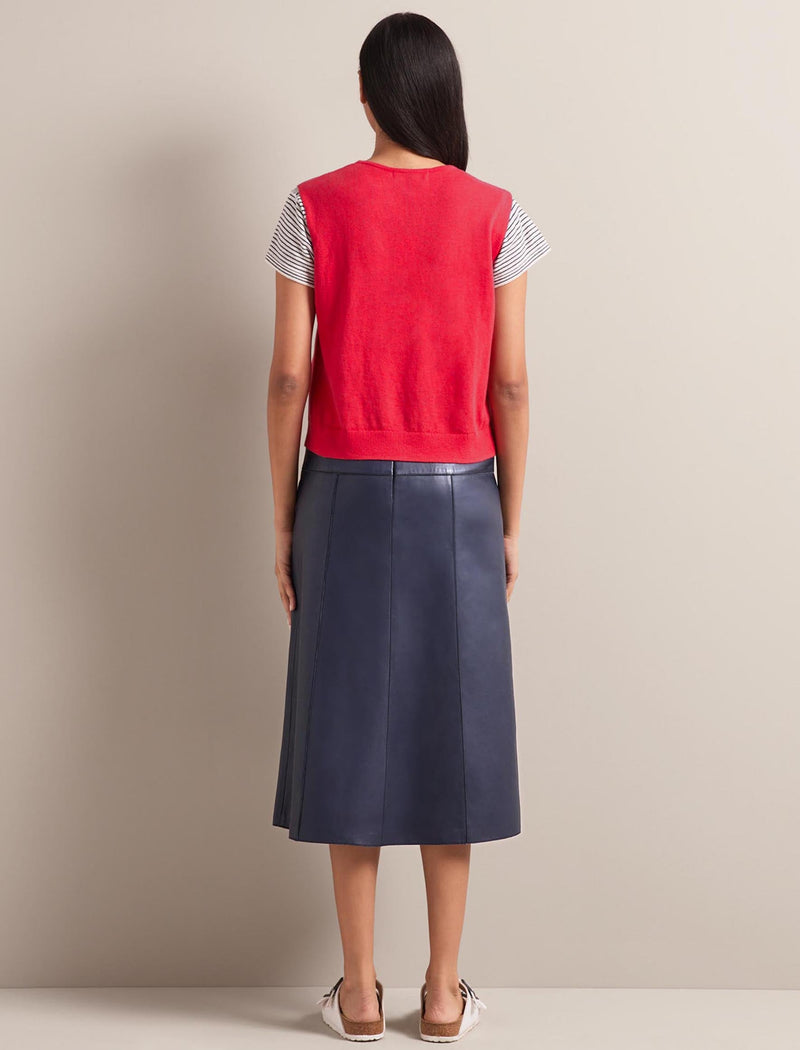 Vinnie Cotton Blend Vest - Vermillion Red