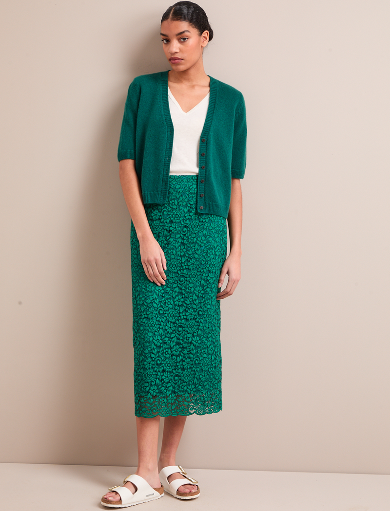 Jacquie Lace Maxi Skirt - Emerald Green