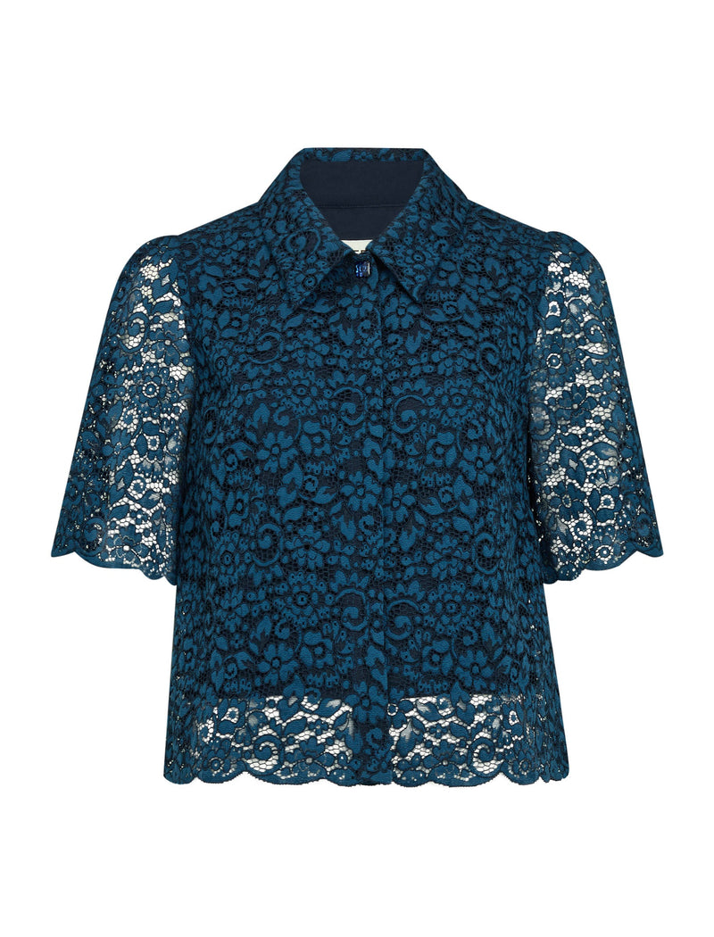 Jacquie Lace Blouse - Navy