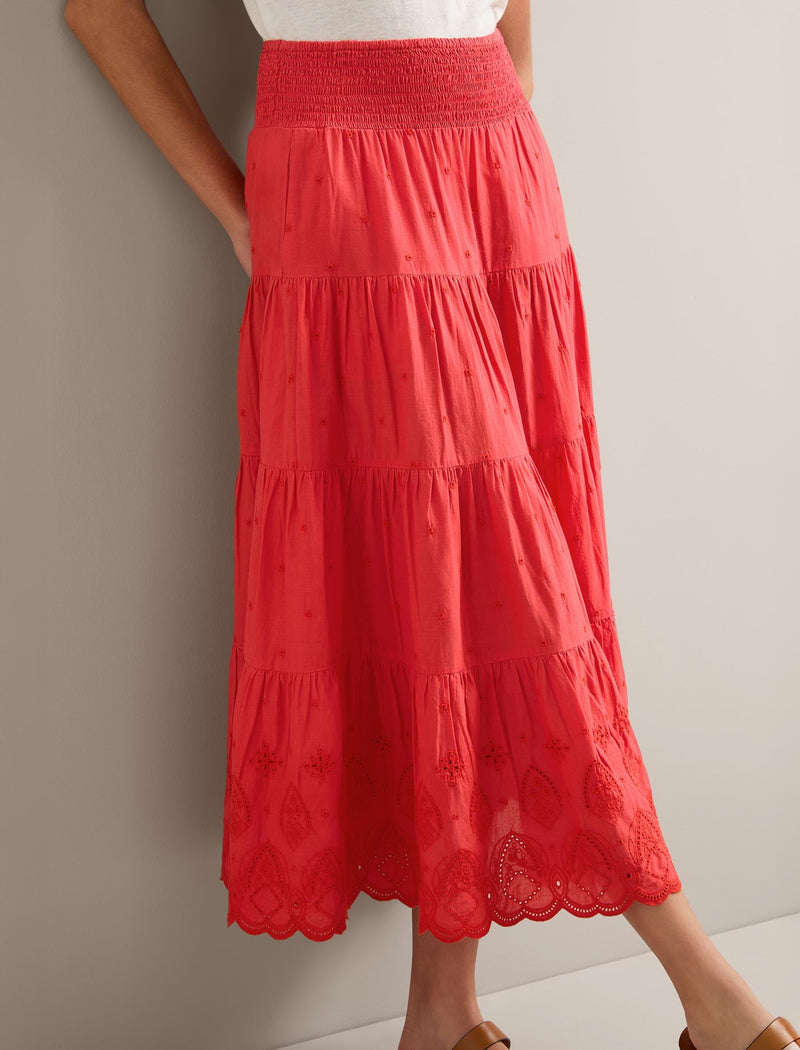 Kira Organic Cotton Skirt - Coral