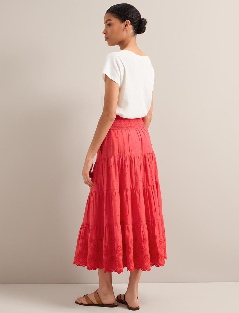 Kira Organic Cotton Skirt - Coral