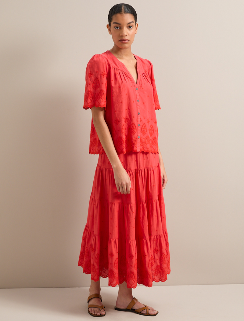Bonnie Organic Cotton Blouse - Coral