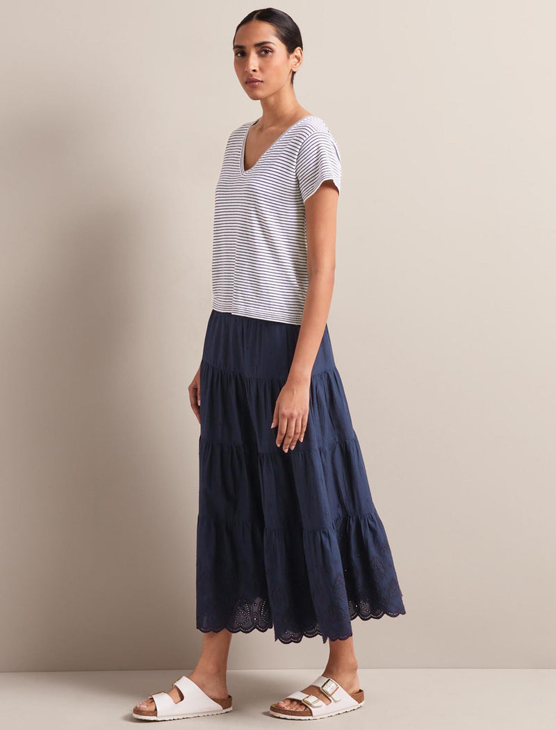 Kira Organic Cotton Skirt - Navy