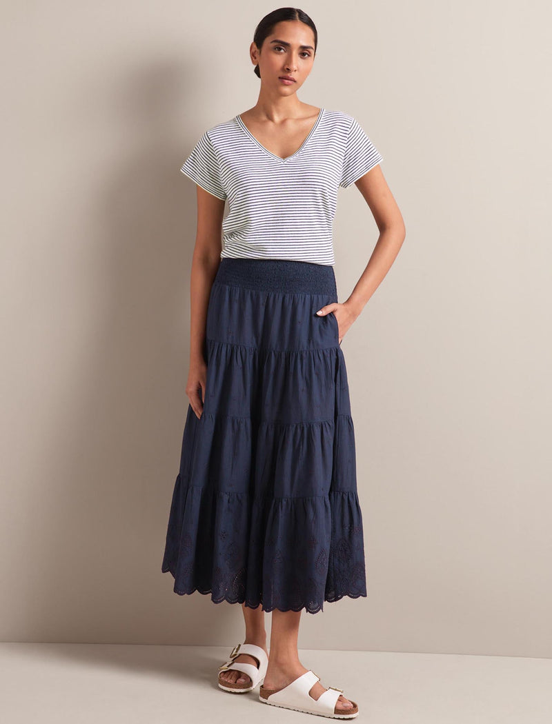 Kira Organic Cotton Skirt - Navy