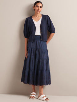 Kira Organic Cotton Skirt - Navy
