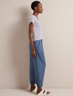Tyson Techni Linen Tapered Trouser - Dark Blue