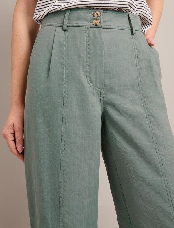 Tyson Techni Linen Tapered Trouser - Sage Green