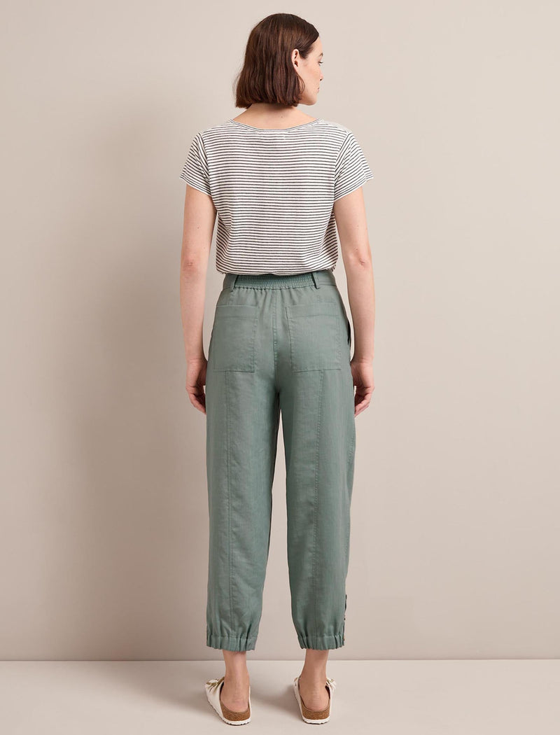 Tyson Techni Linen Tapered Trouser - Sage Green