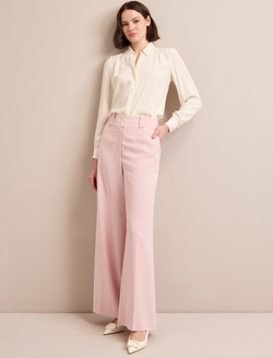 Tyler Linen Blend Trouser - Pale Pink