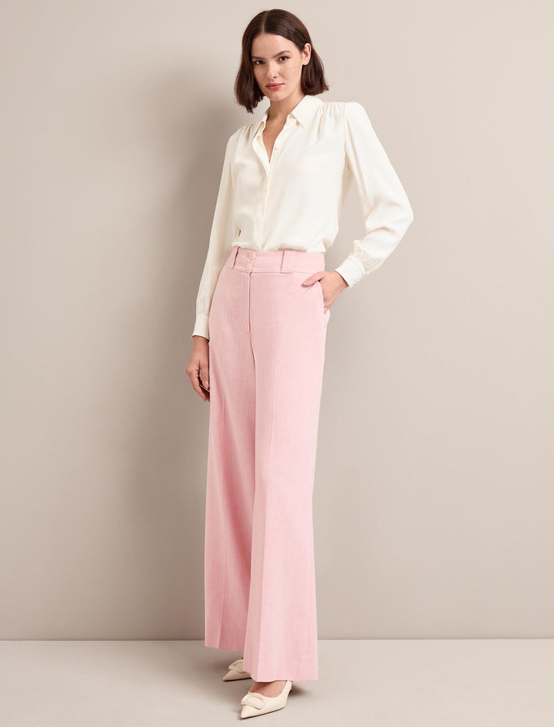 Tyler Linen Blend Trouser - Pale Pink