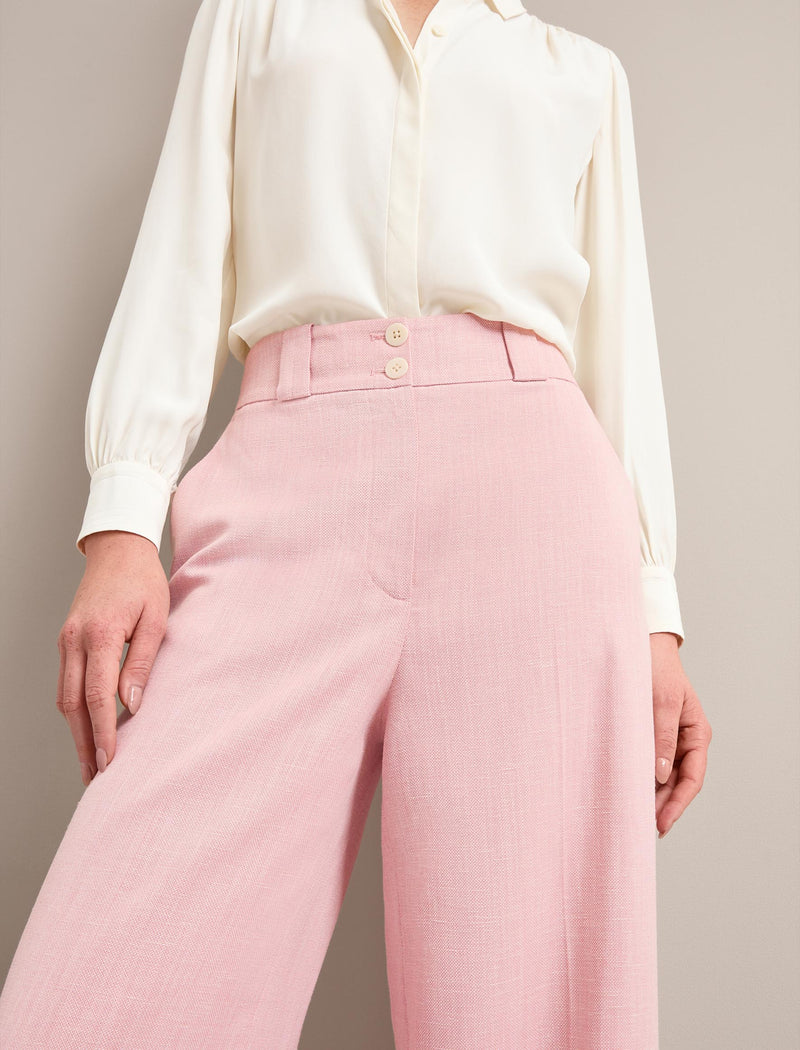Tyler Linen Blend Trouser - Pale Pink