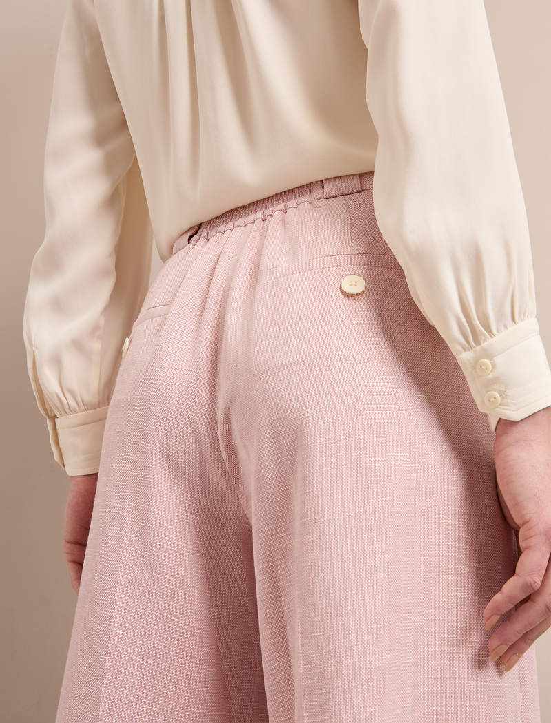 Tyler Linen Blend Trouser - Pale Pink