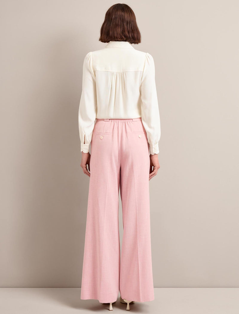 Tyler Linen Blend Trouser - Pale Pink