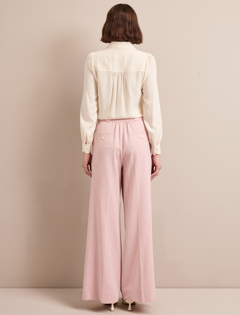 Tyler Linen Blend Trouser - Pale Pink