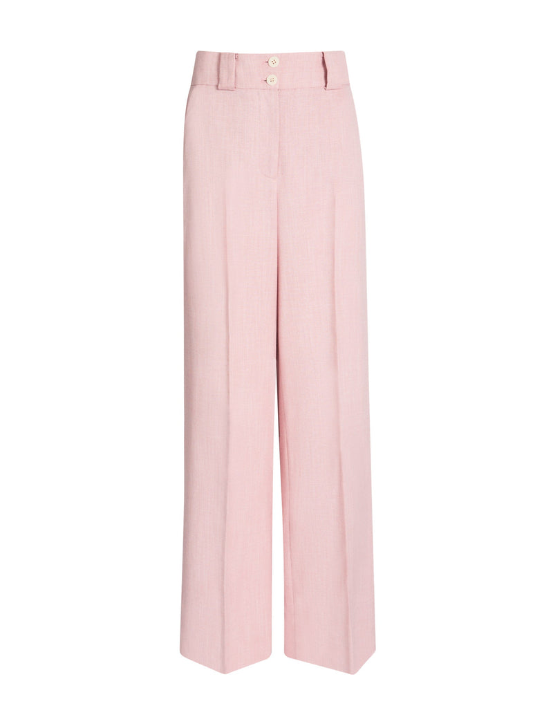Tyler Linen Blend Trouser - Pale Pink