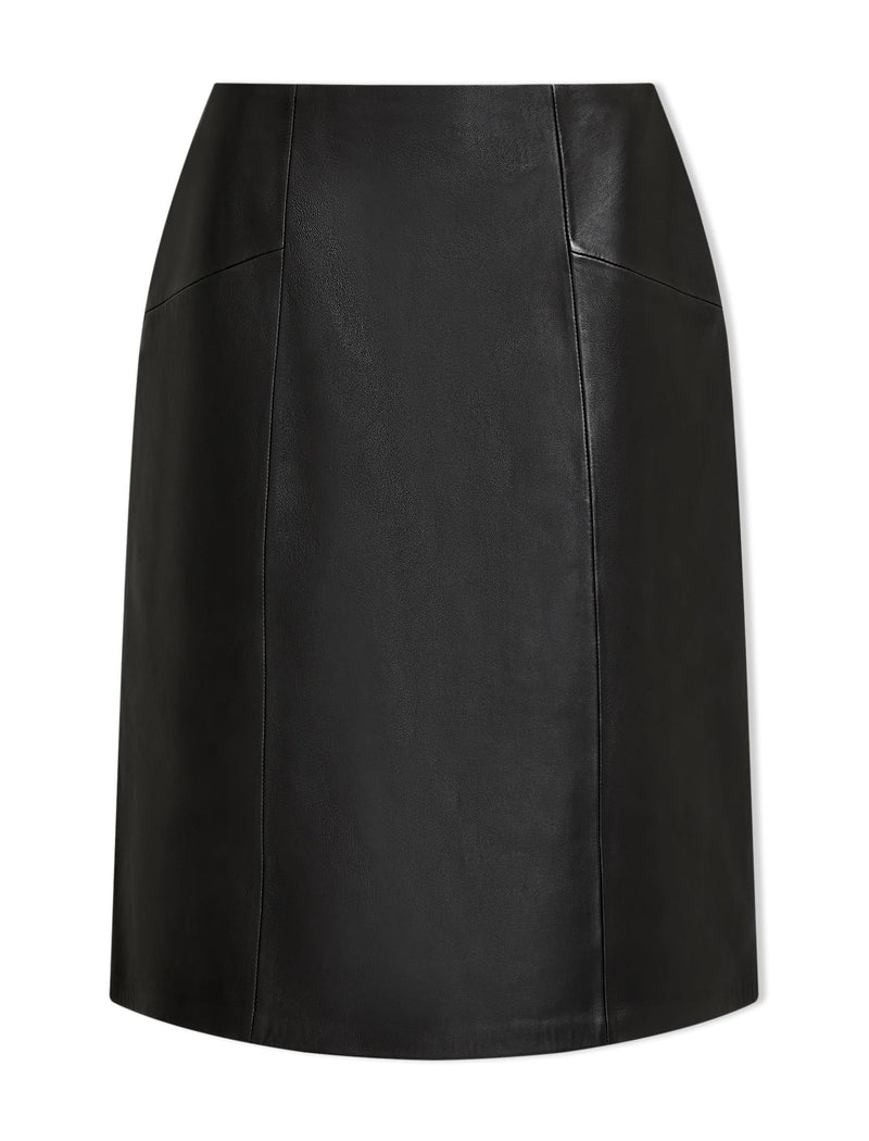 Skye Leather Pencil Skirt - Black