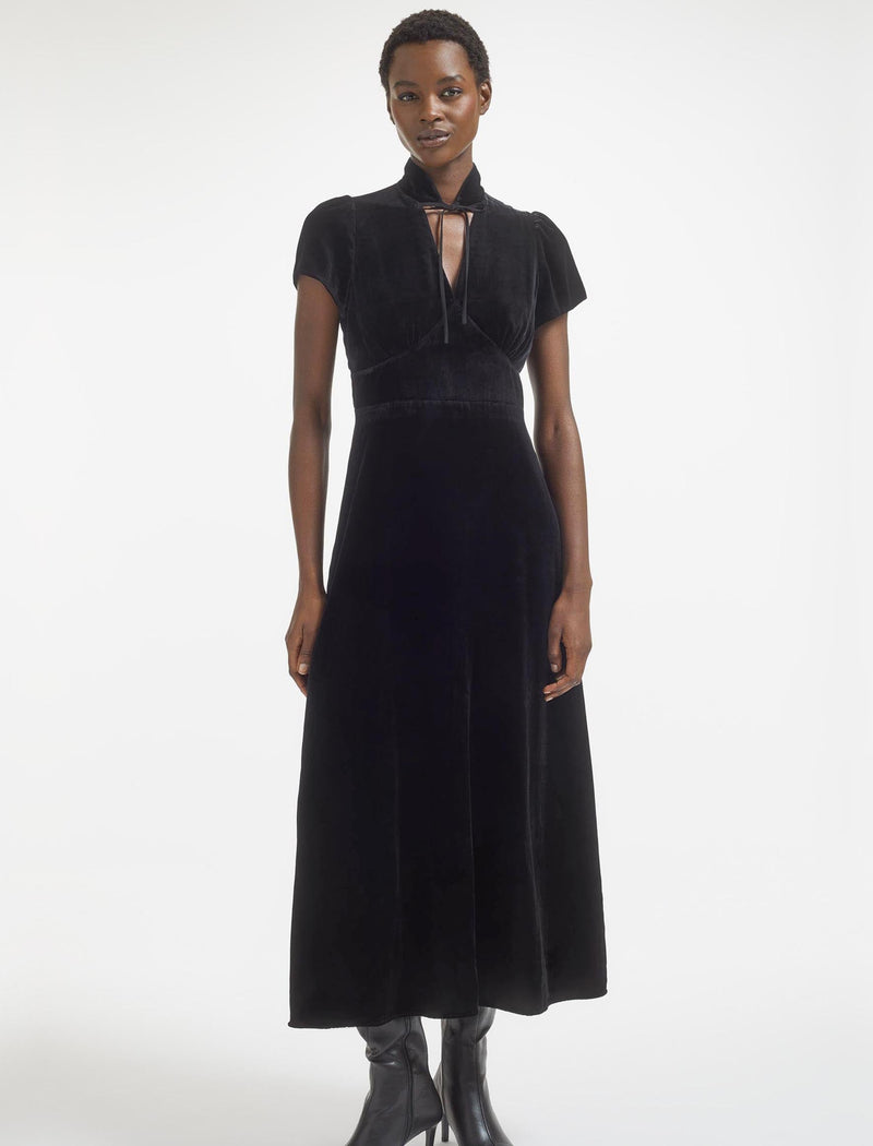 Jacquetta Velvet Maxi Dress - Black