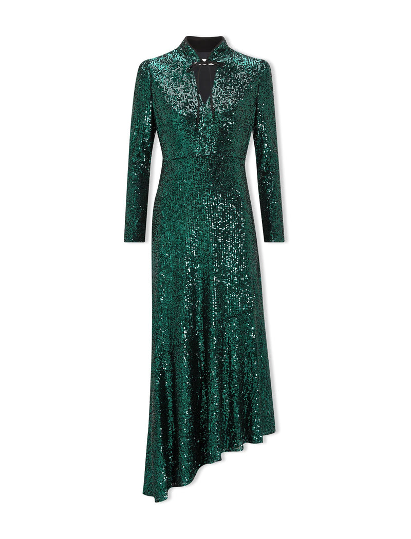 Jacquetta Sequin Maxi Dress - Dark Green