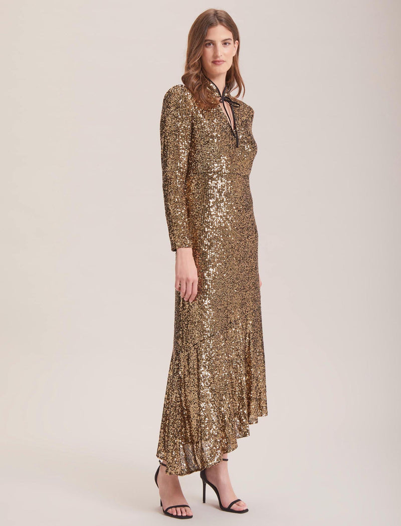Jacquetta Sequin Maxi Dress - Gold