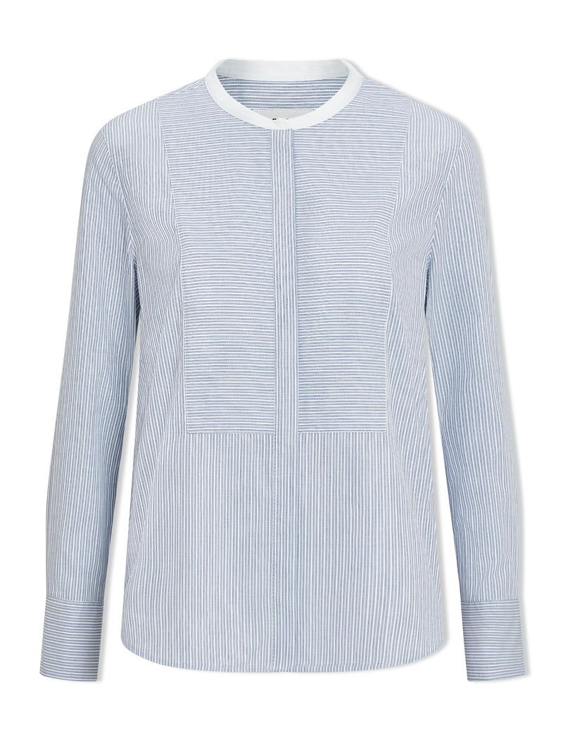 Sefton Organic Cotton Shirt - Blue White Stripe