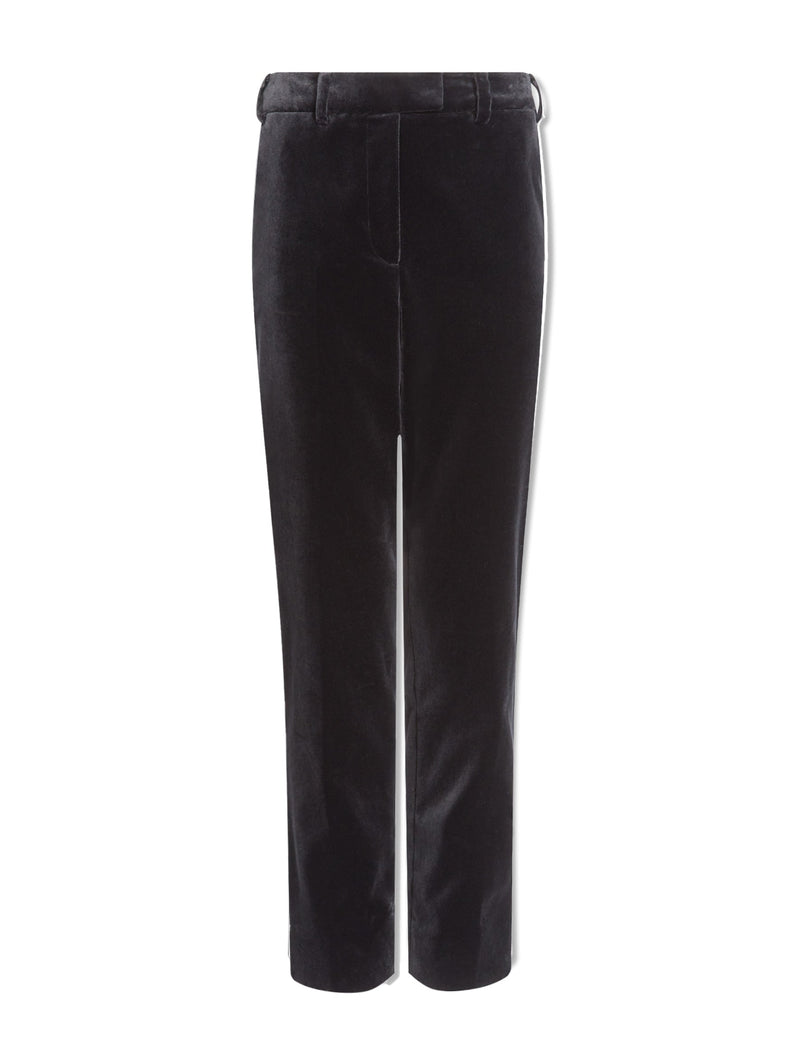 Tatum Velvet Tapered Trouser - Black