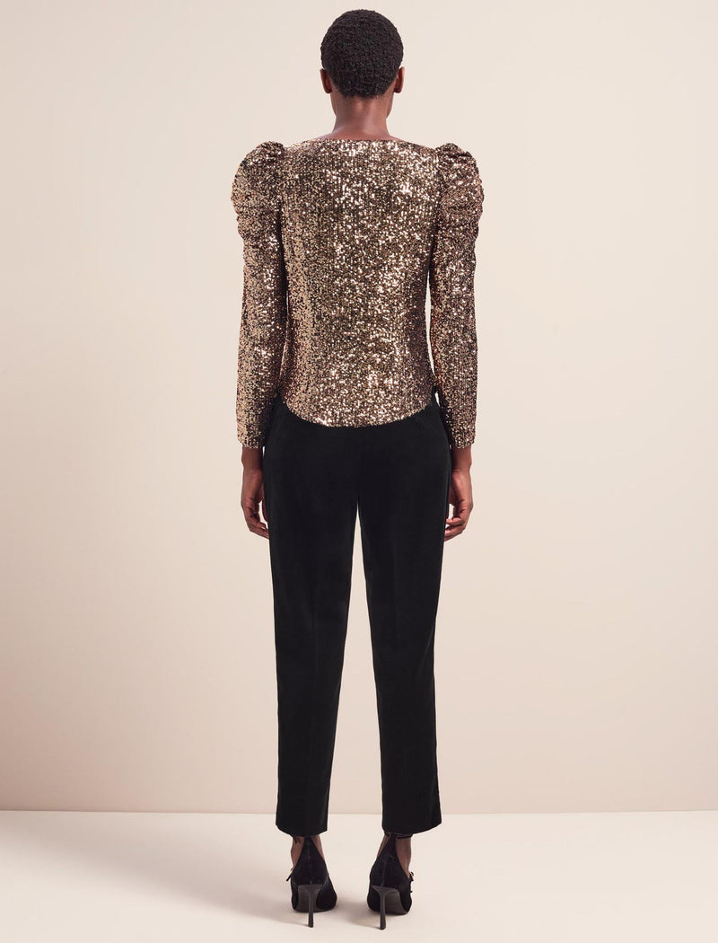 Cecile Sequin Blouse - Gold