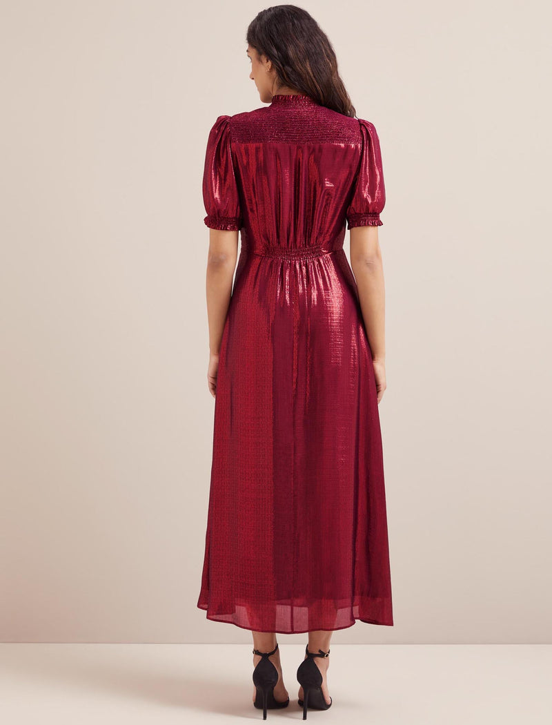 Irina Silk Blend Bias Cut Maxi Dress - Burgundy