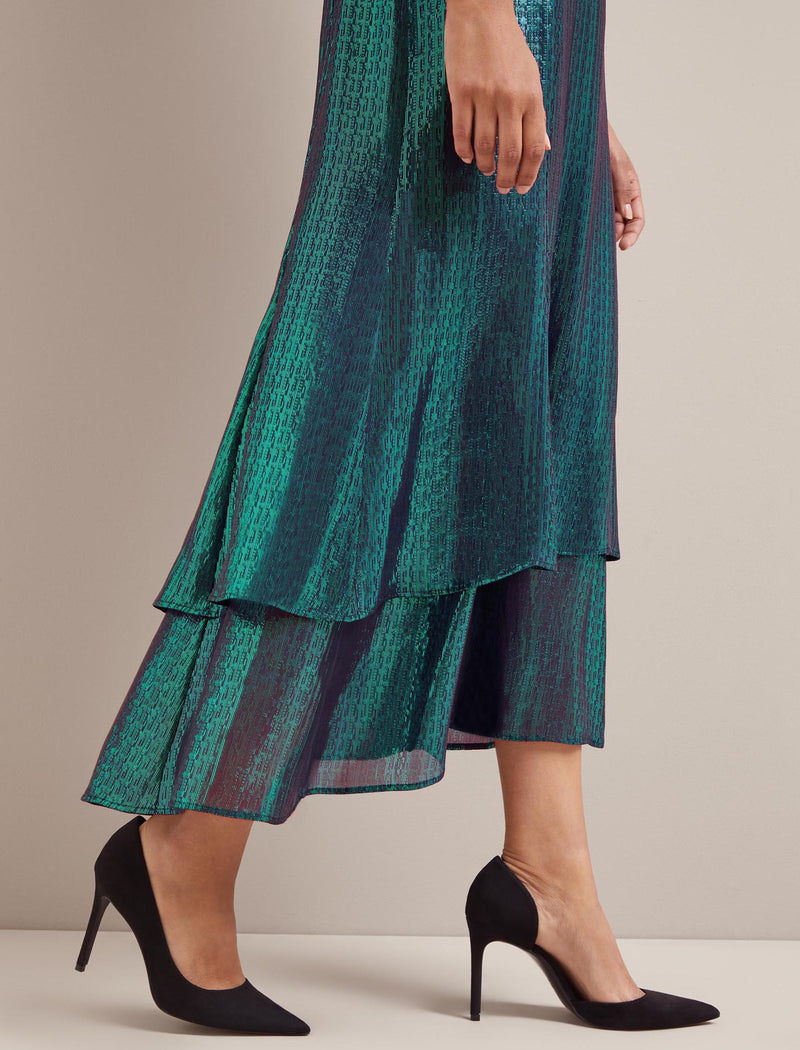 Lotta Silk Blend Maxi Dress - Dark Green