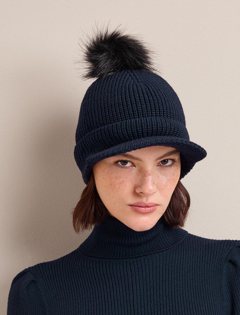 Beata Wool Hat - Navy