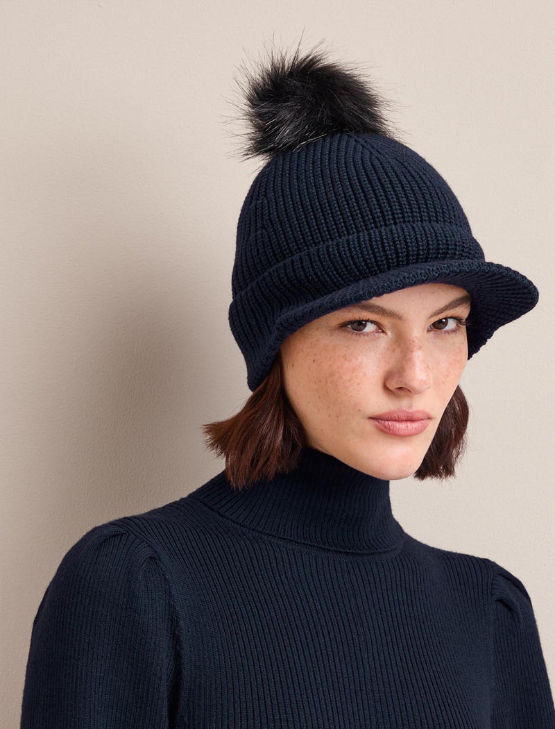 Beata Wool Hat - Navy