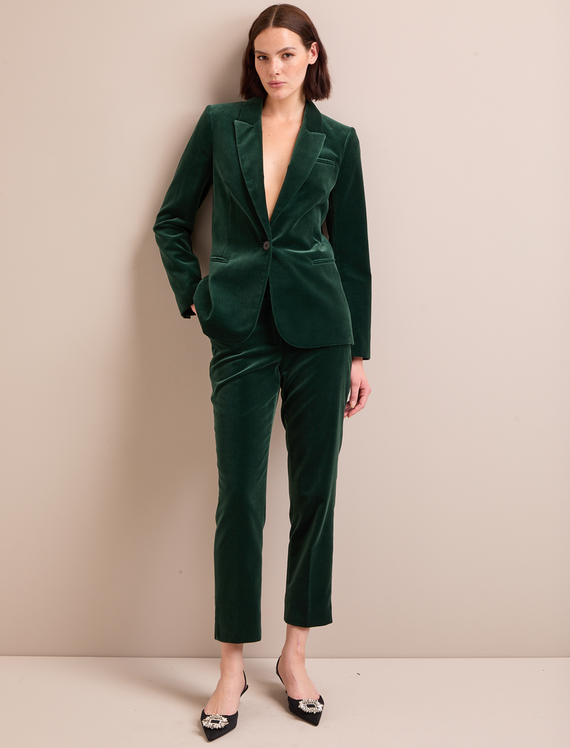 Jamie Velvet Blazer - Forest Green