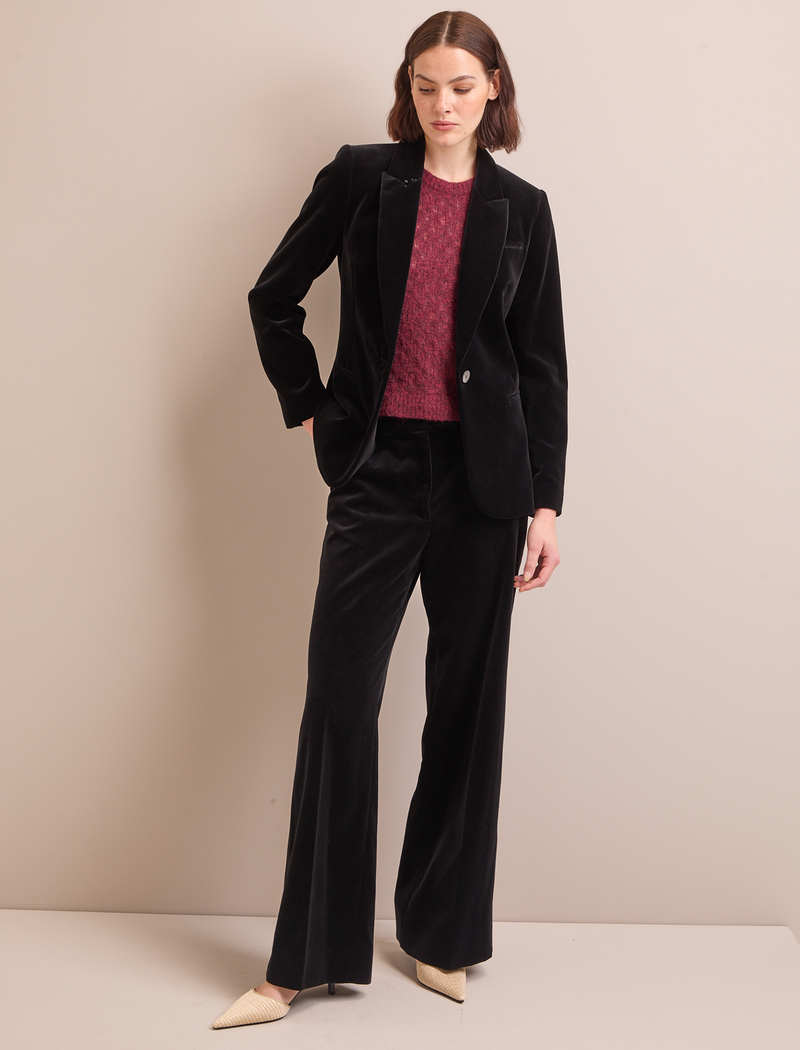 Jamie Velvet Blazer - Black