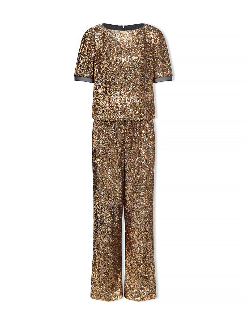 Hester Sequin Jumpsuit - Gold