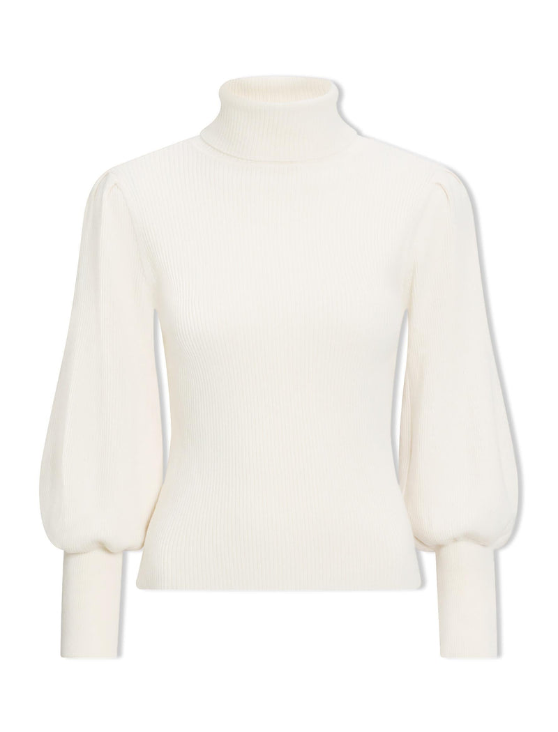 Eva Wool Roll Neck Jumper - Cream