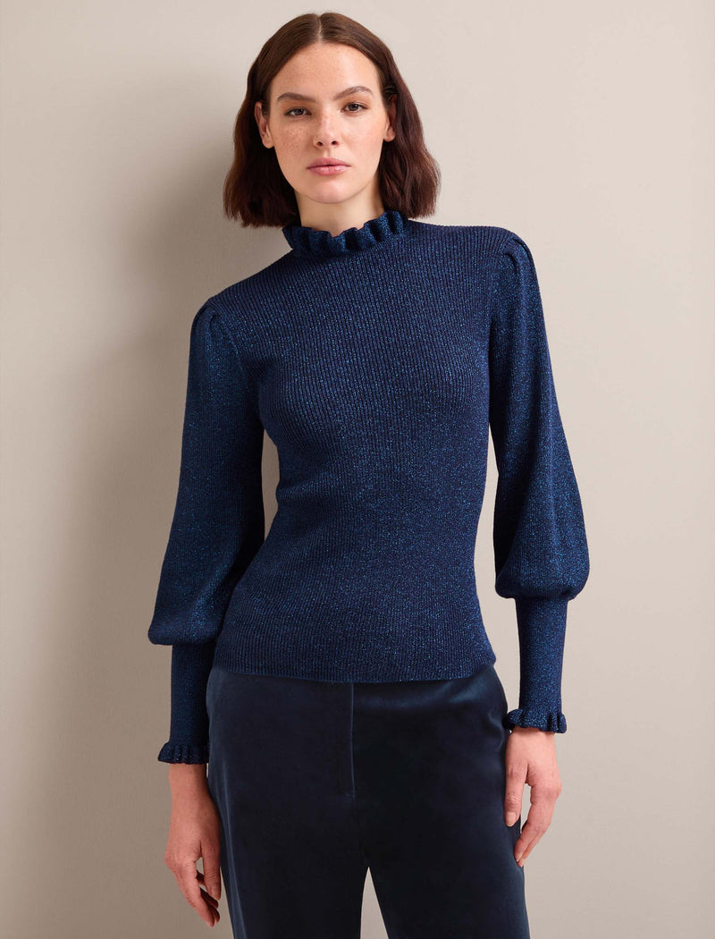 Judy Lurex Jumper - Blue