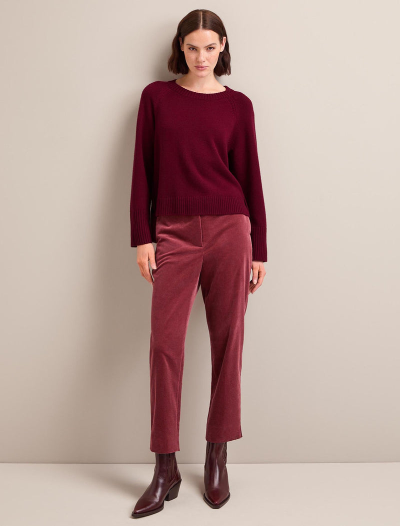 Ezra Cashmere Blend Jumper - Burgundy