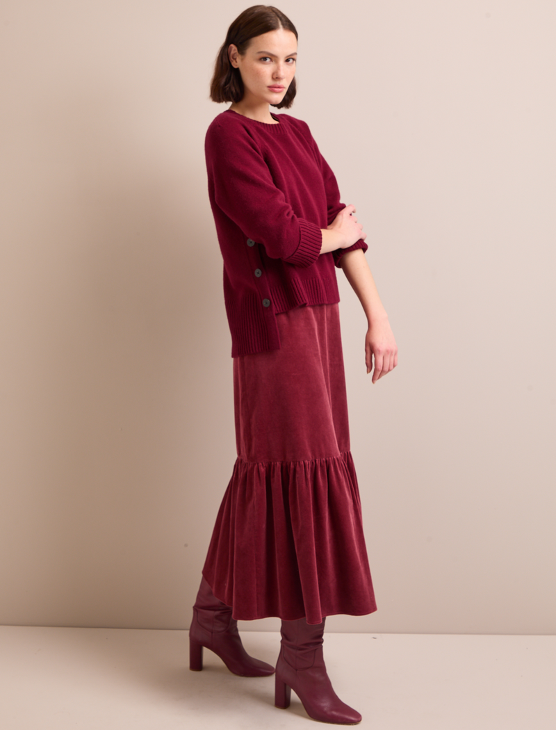 Ezra Cashmere Blend Jumper - Burgundy