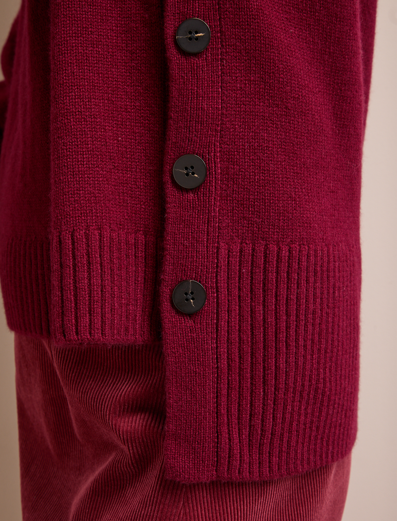 Ezra Cashmere Blend Jumper - Burgundy