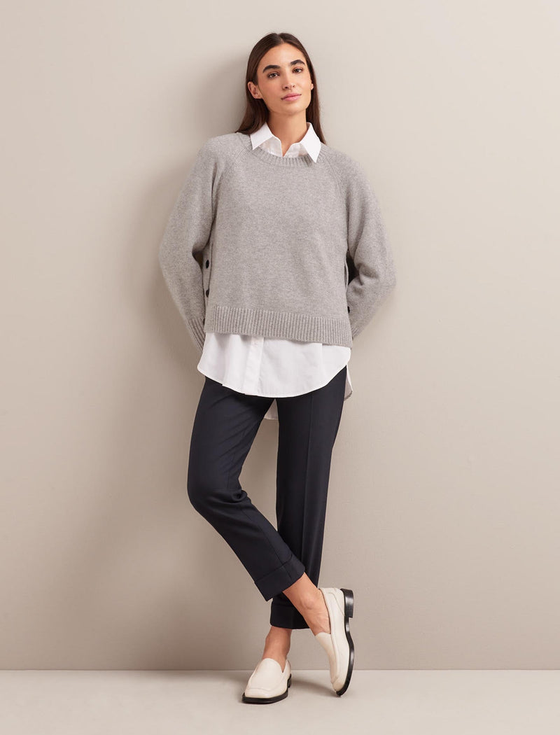 Ezra Cashmere Blend Jumper - Mid Grey