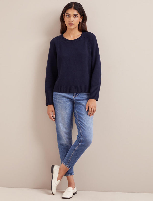 Ezra Cashmere Blend Jumper - Navy